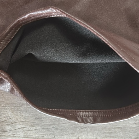 Brown Vegan Leather Cropped Bootcut Banana Republic Pants Sz 32/14 NWT - Picture 7 of 8